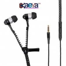 OkaeYa Zip Style Earphones With Mic High Treble & Bass Works with all Android or Iphone Devices (Color May Vary) (Only For Members)